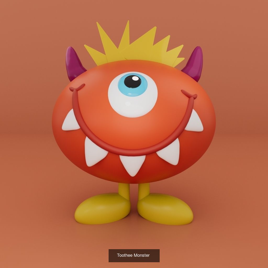 Toothee Monster Toys 3D Model Collection_1