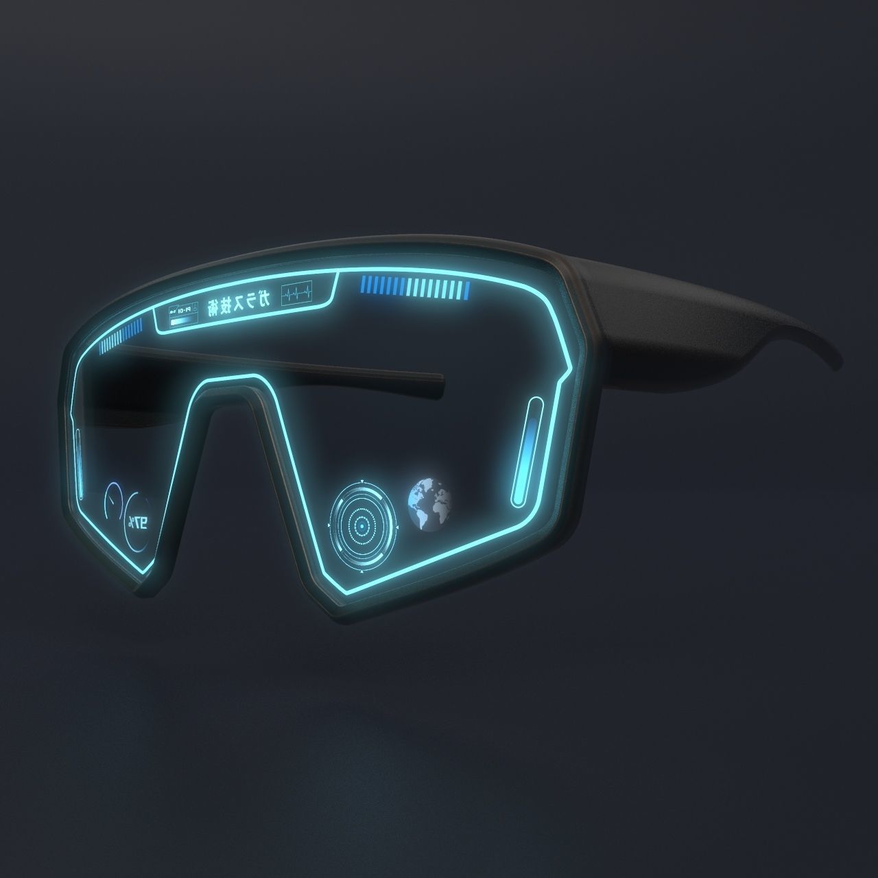 Sci fi military glasses and helmet pack x6 3D Model Collection_36