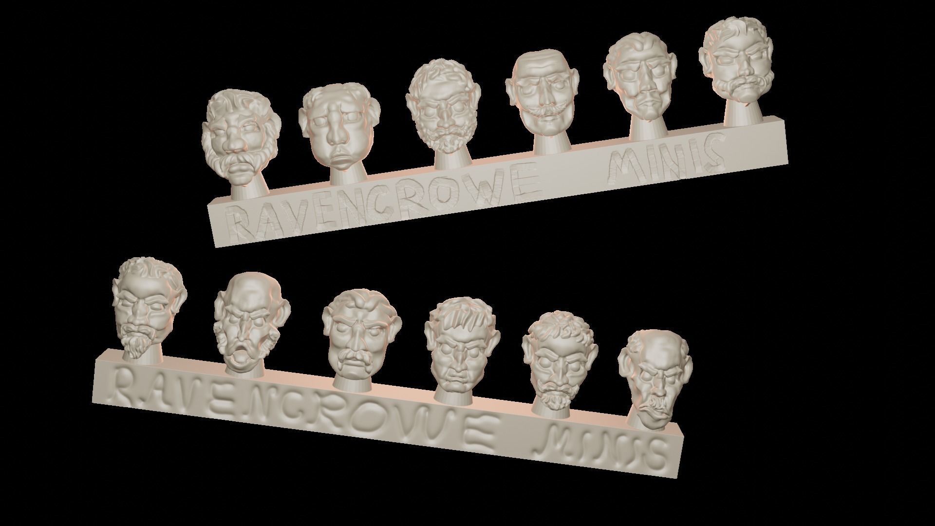 Great War German Infantry Heads 3D print model_5