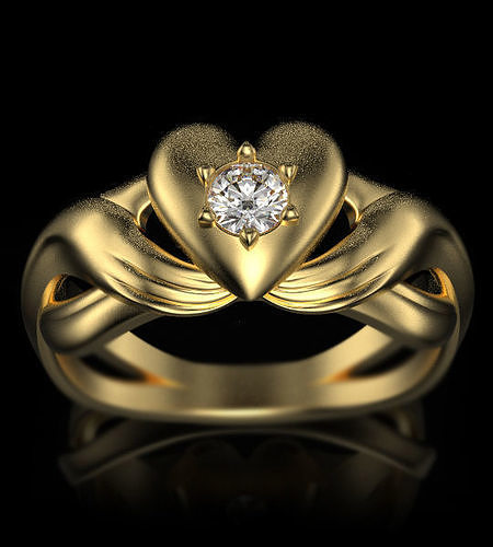 Heart Golden Ring 3D print model