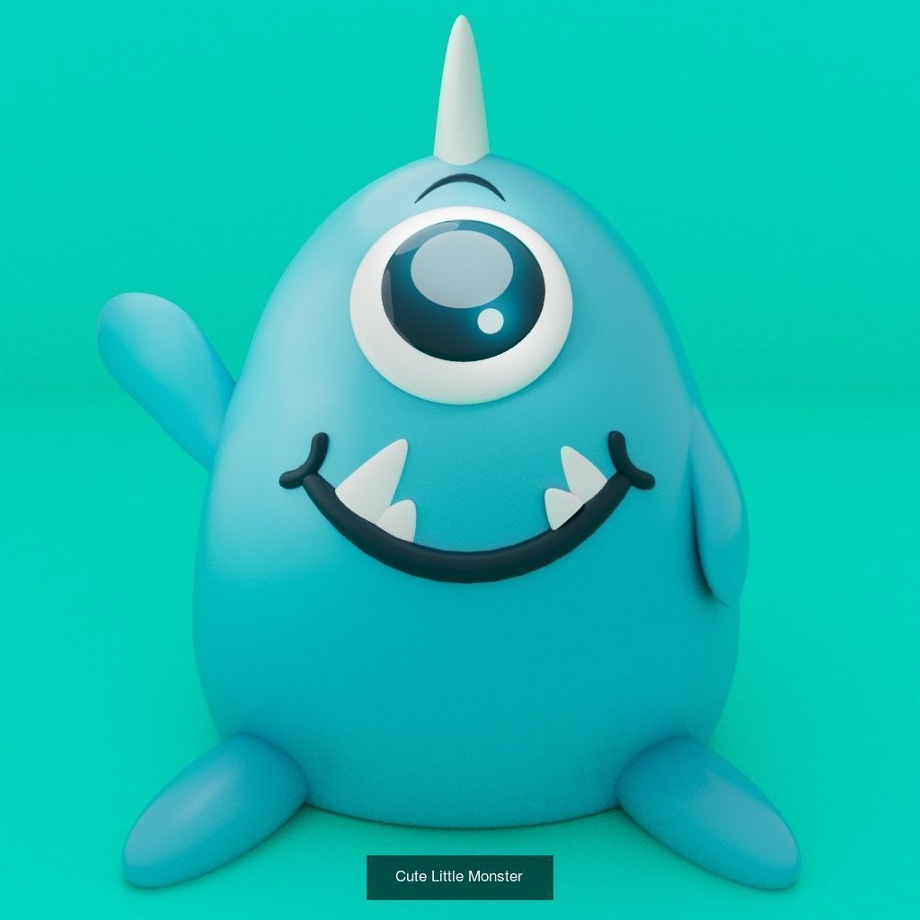 Cute Little Monster  3D Model Collection_1