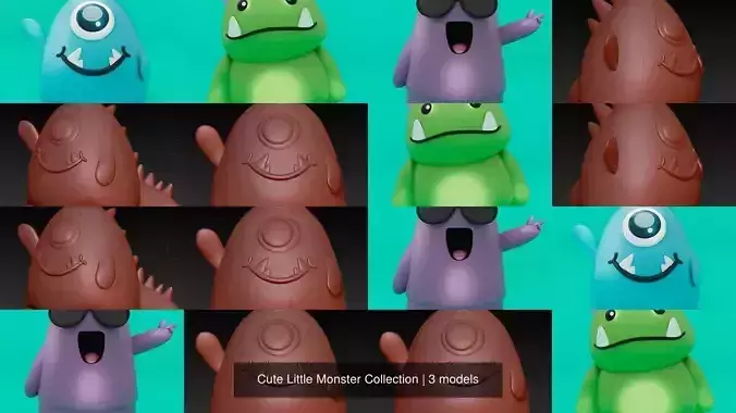 Cute Little Monster  3D Model Collection