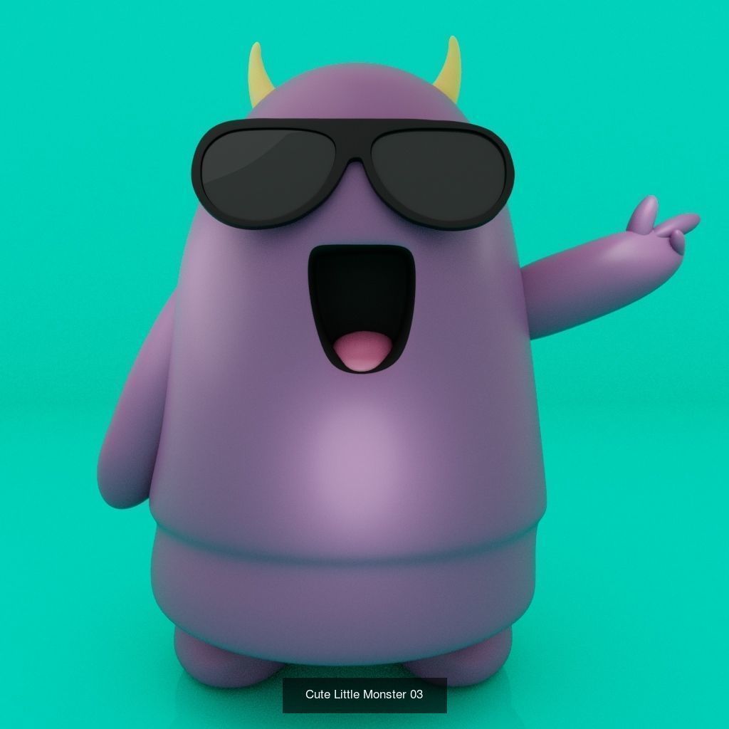 Cute Little Monster  3D Model Collection_3