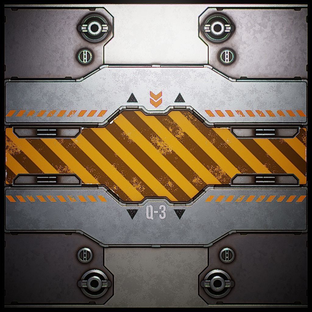 PBR Sci-Fi Texture Pack 12 Low-poly 3D model_2