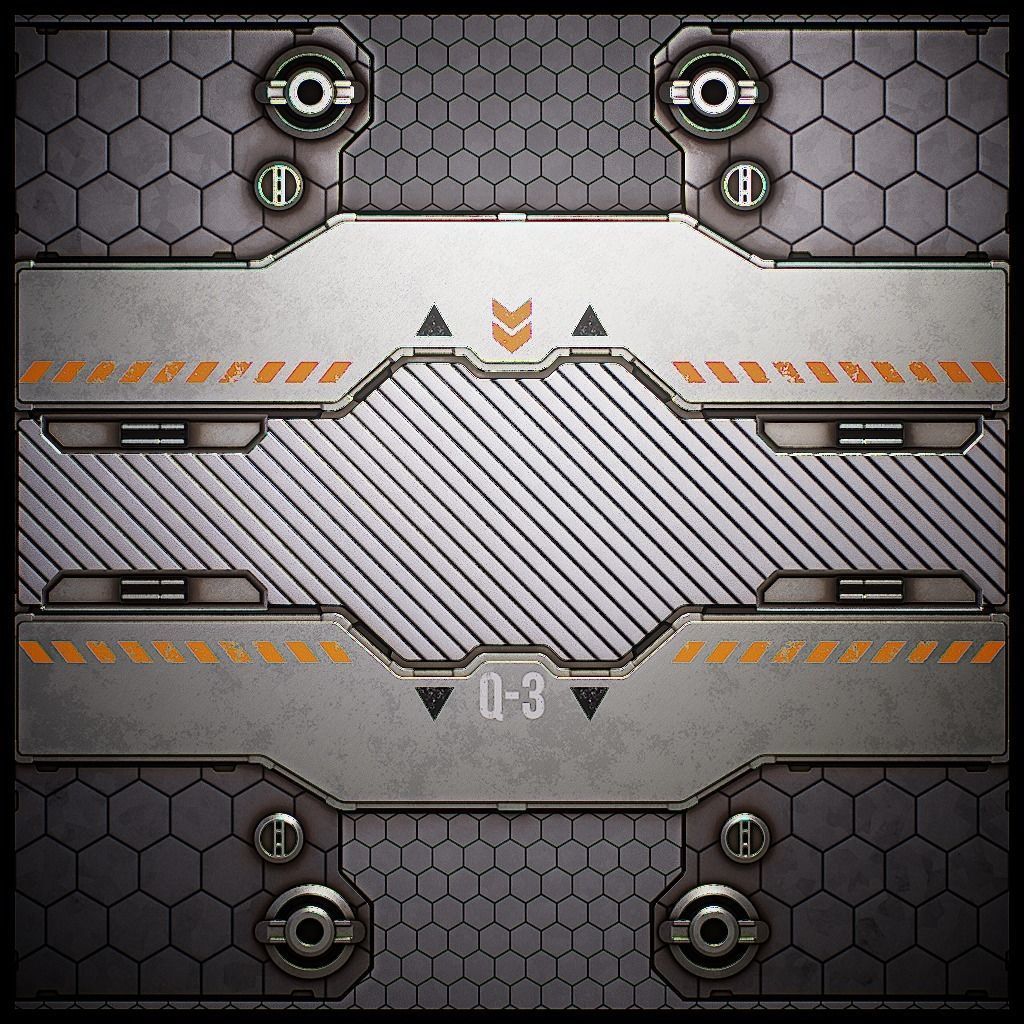 PBR Sci-Fi Texture Pack 12 Low-poly 3D model_14