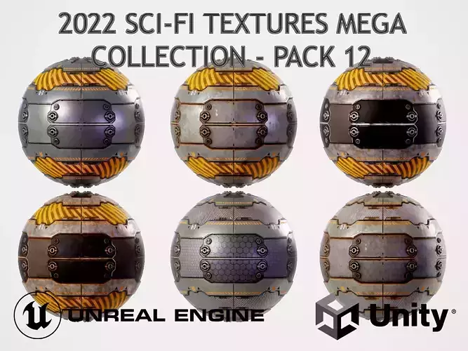 PBR Sci-Fi Texture Pack 12 Low-poly 3D model