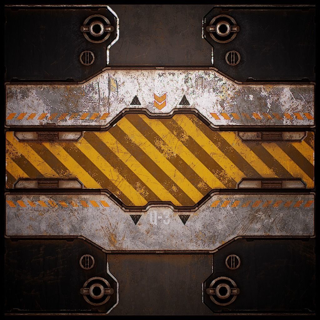 PBR Sci-Fi Texture Pack 12 Low-poly 3D model_11