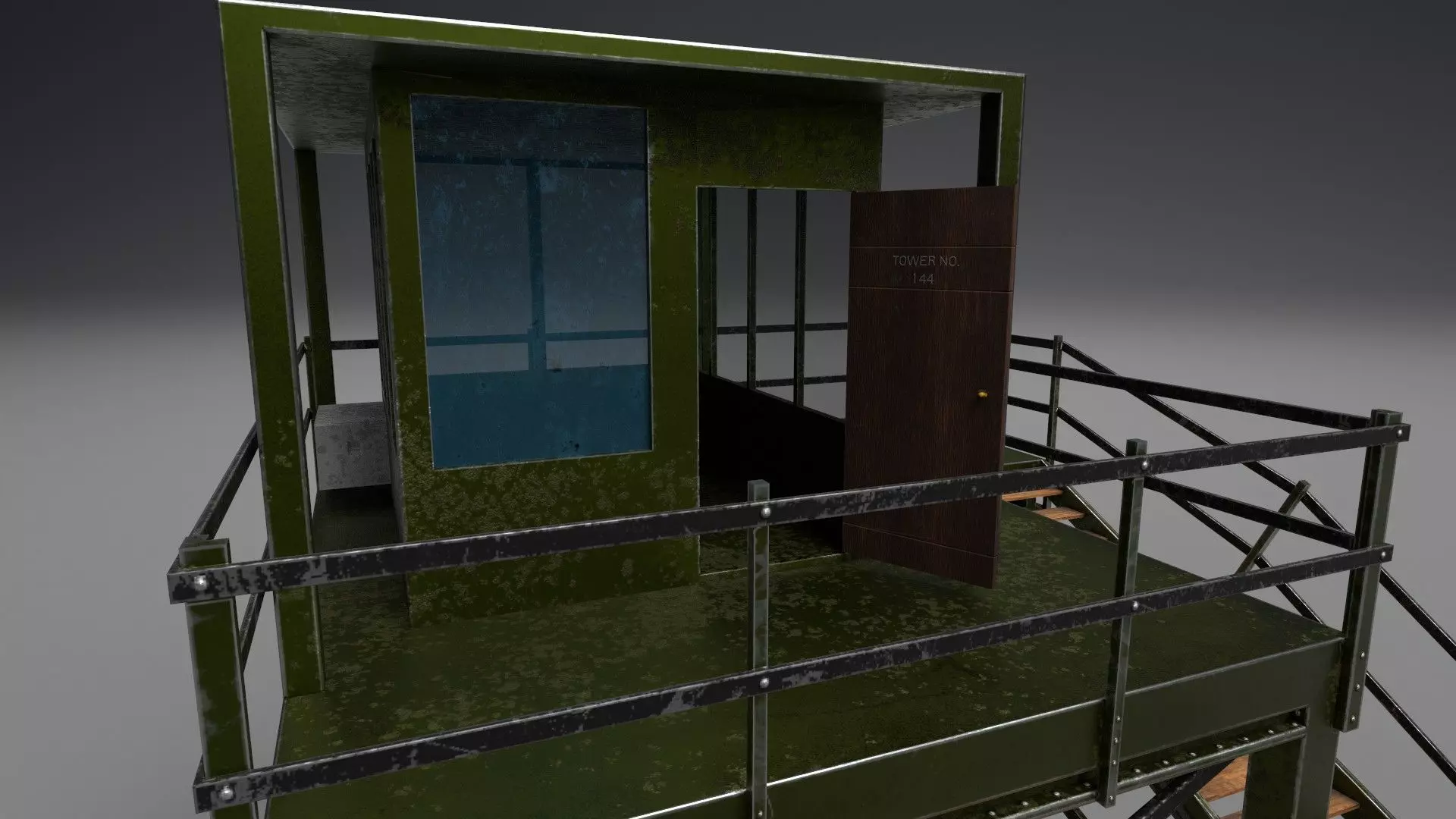 Military Watch Tower - Low Poly - Game Ready Low-poly 3D model