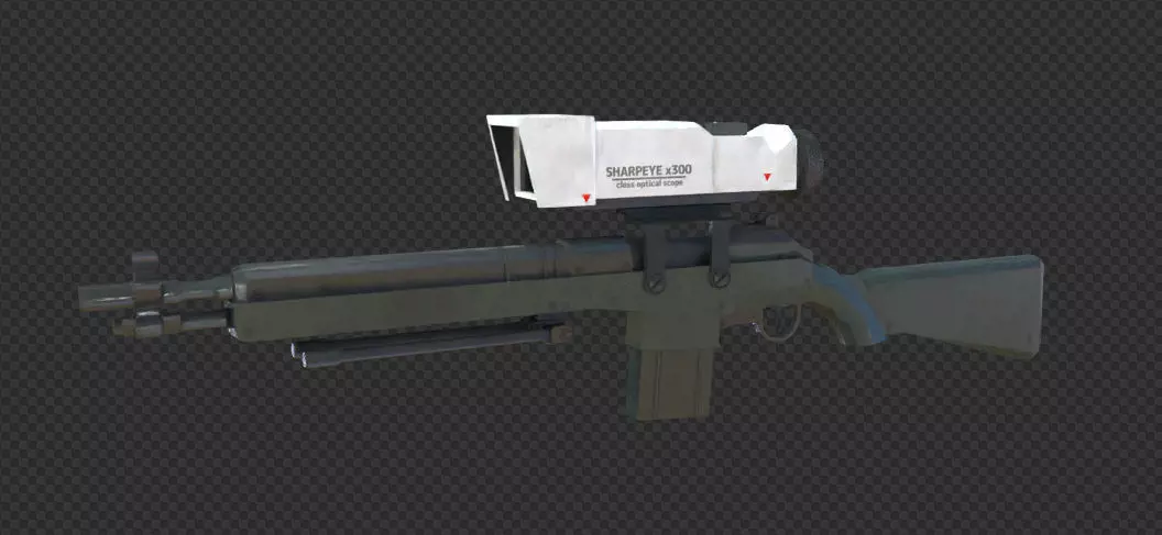 M14 rifle and sci-fi sights Free 3D model