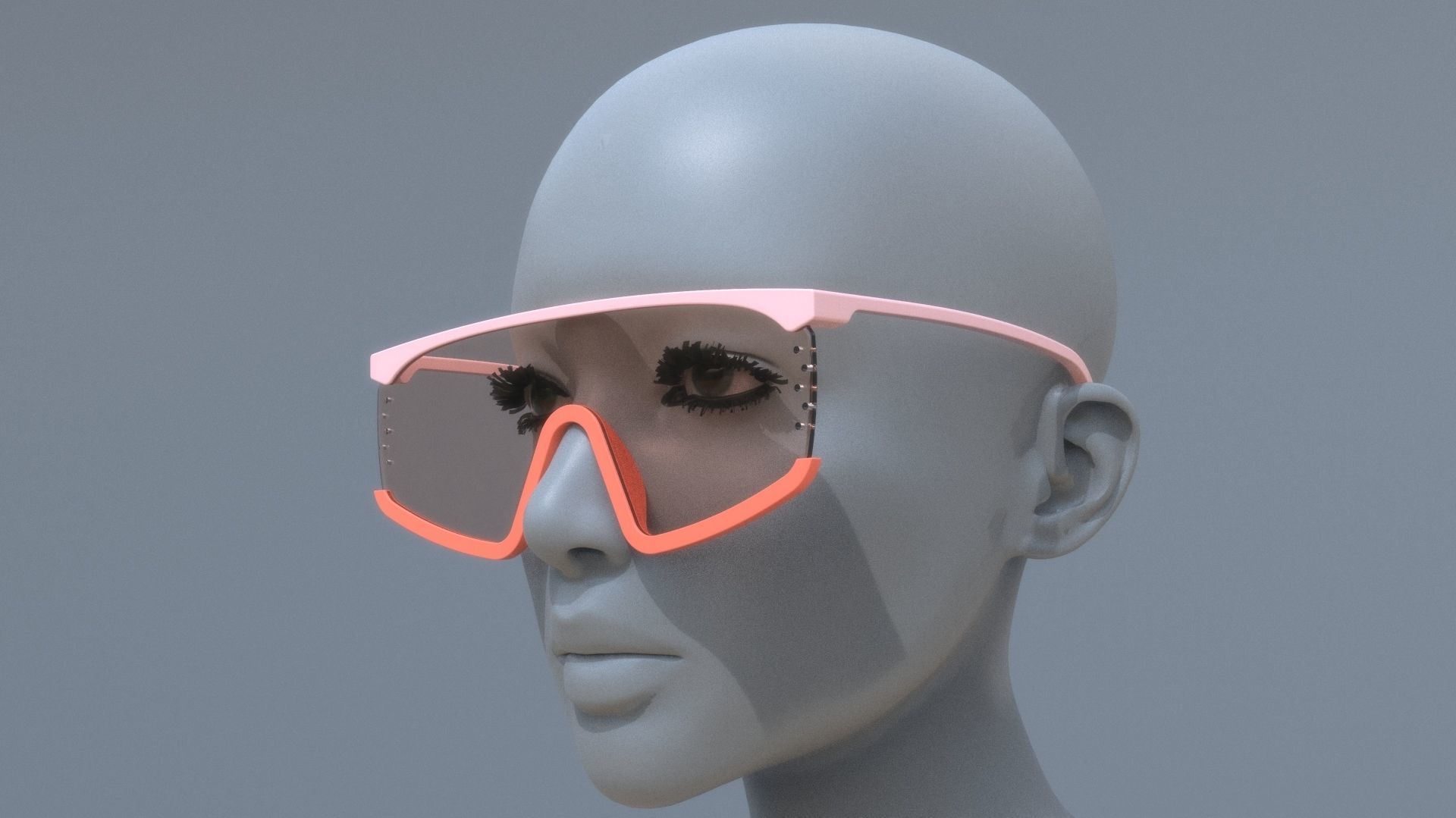 Fashion Sci fi glasses pack x4 3D Model Collection_9