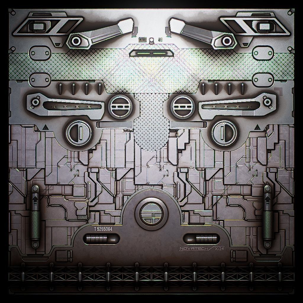 PBR Sci-Fi Texture Pack 13 Low-poly 3D model_8