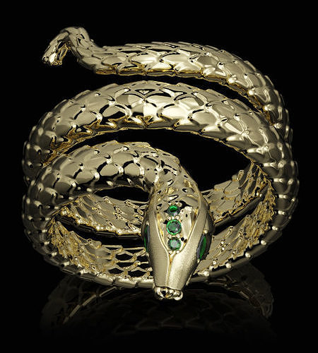 Snake Golden Ring 3D print model