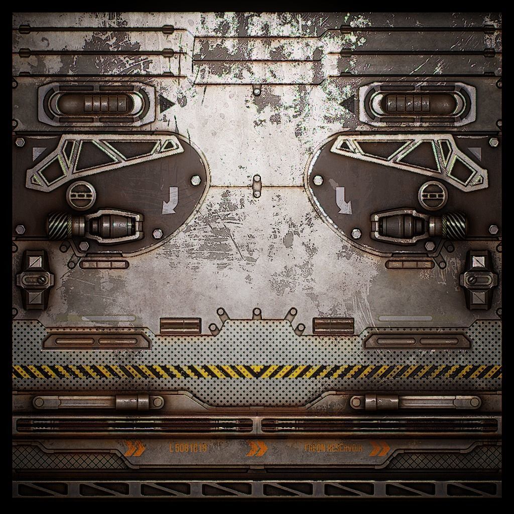 PBR Sci-Fi Texture Pack 14 Low-poly 3D model_5