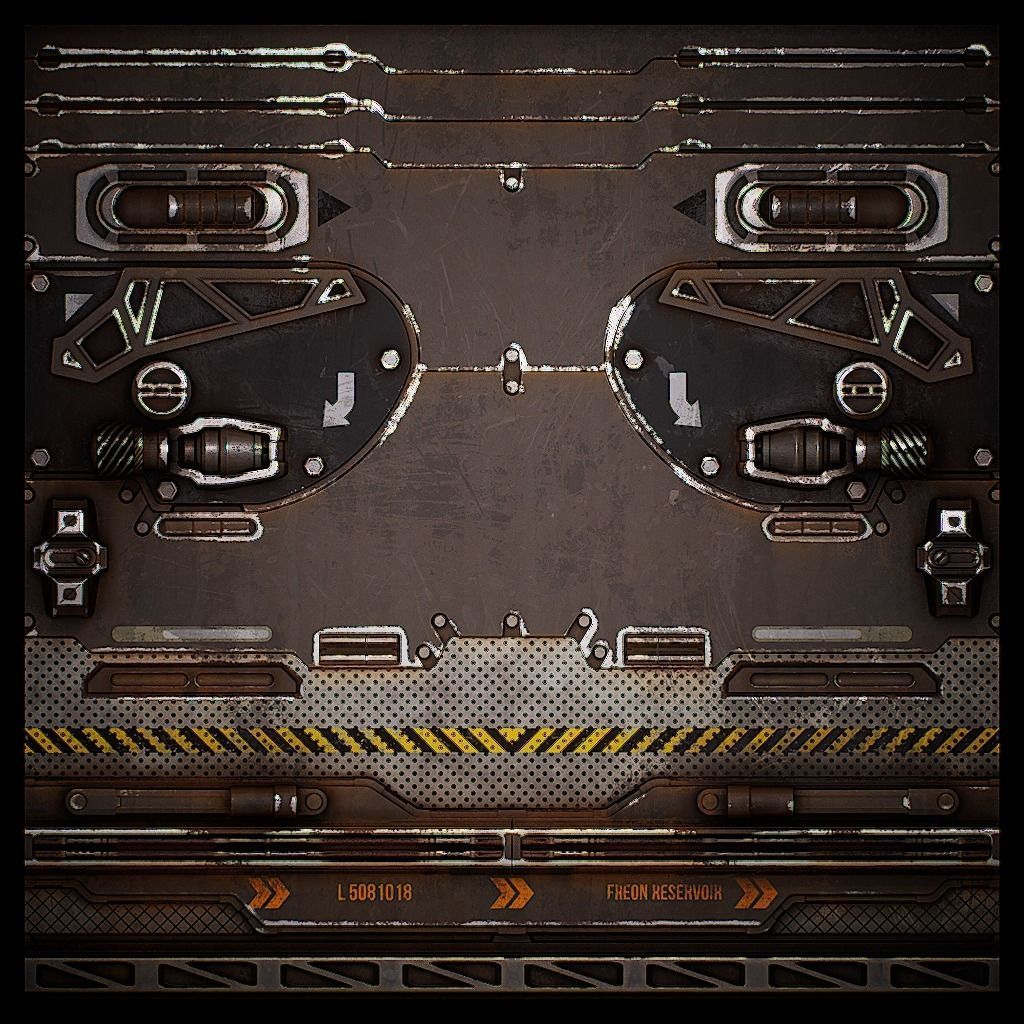 PBR Sci-Fi Texture Pack 14 Low-poly 3D model_11