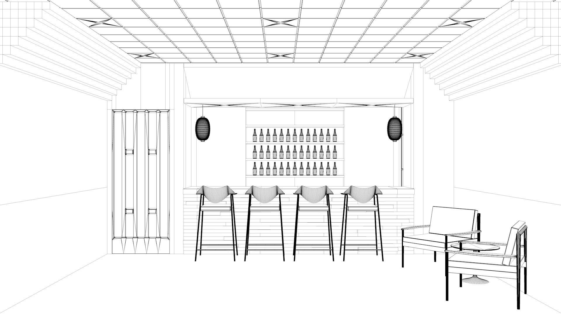 Bar Lounge Izakaya 3D model_5