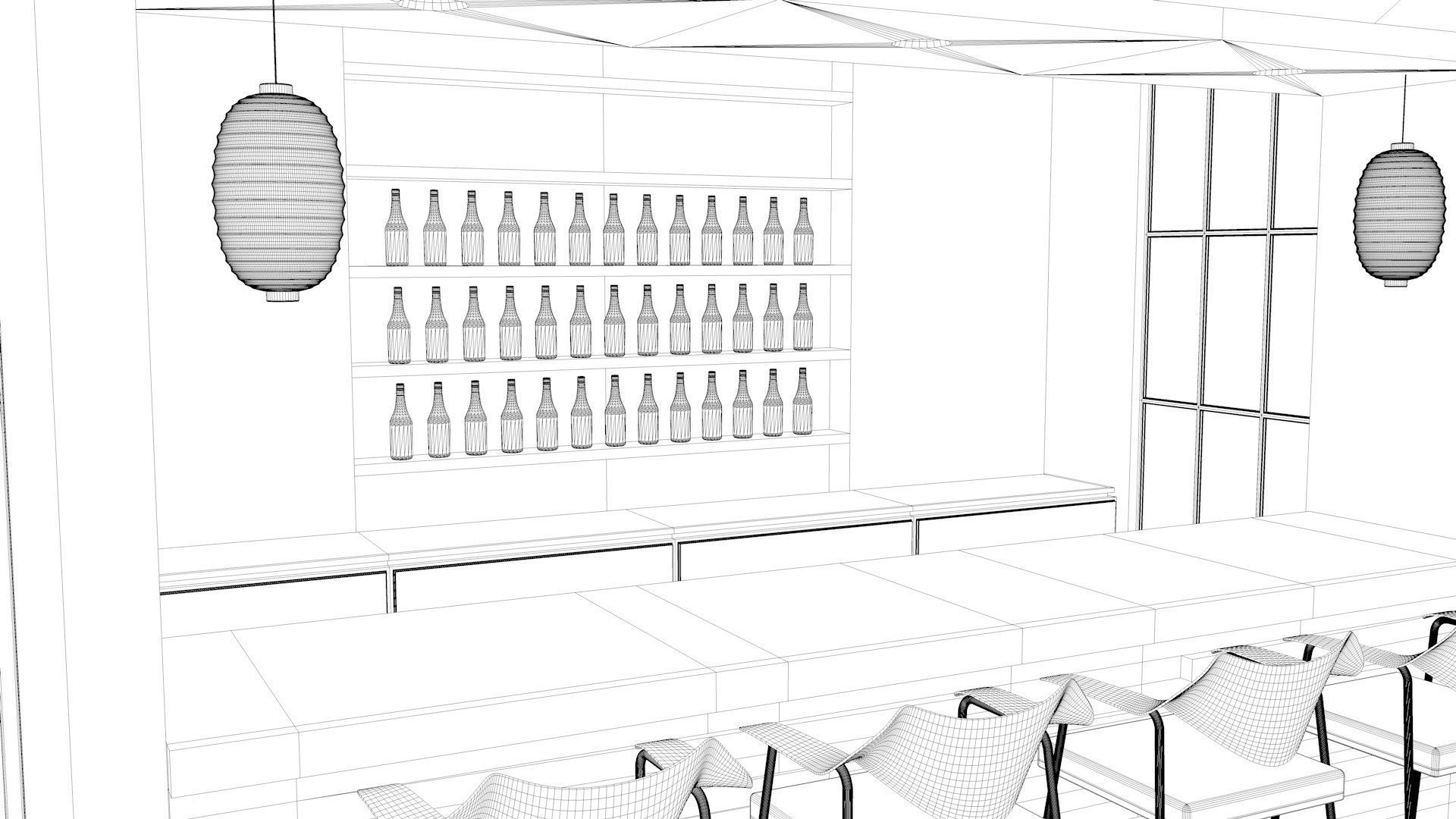 Bar Lounge Izakaya 3D model_9