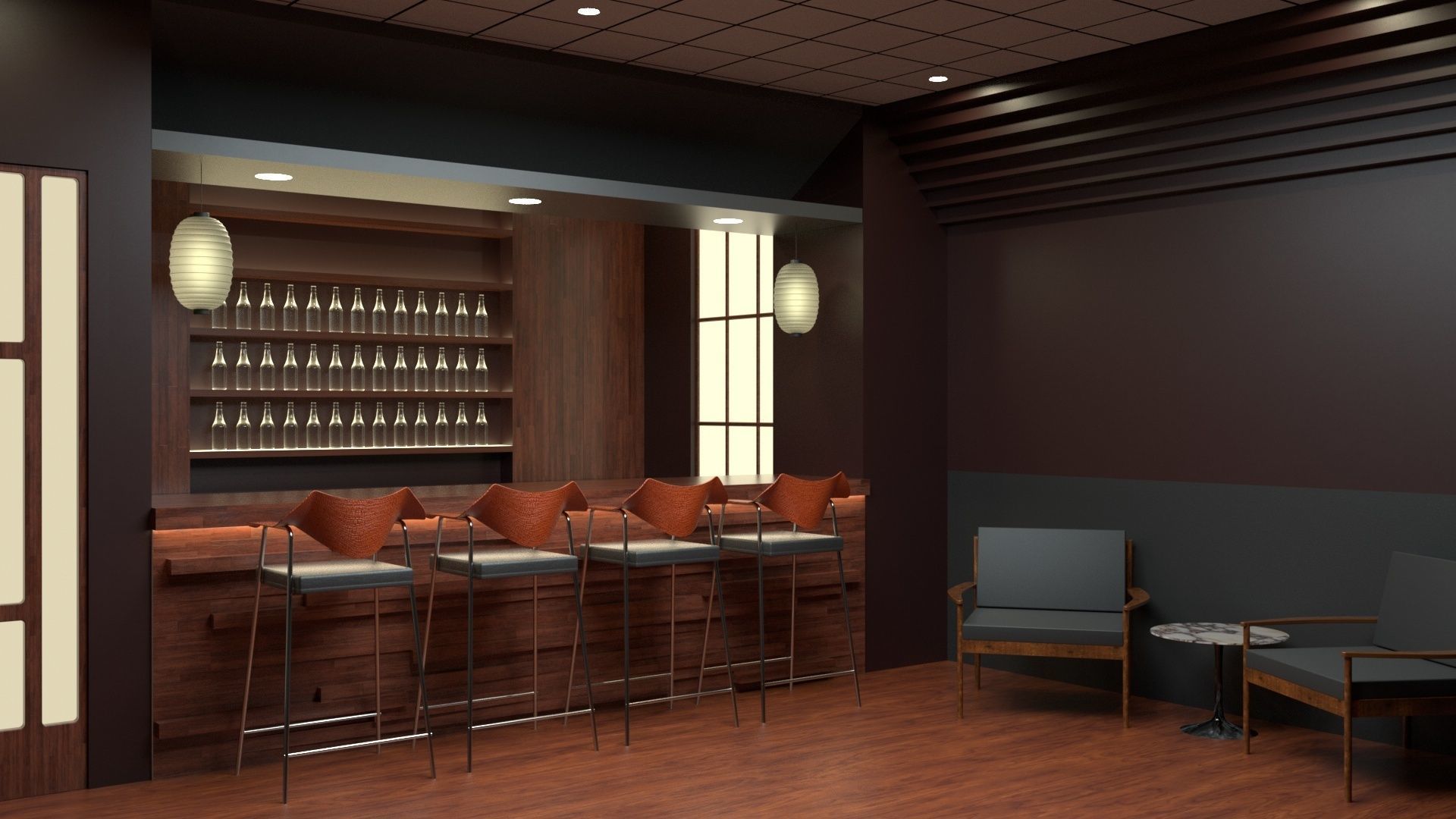 Bar Lounge Izakaya 3D model_2