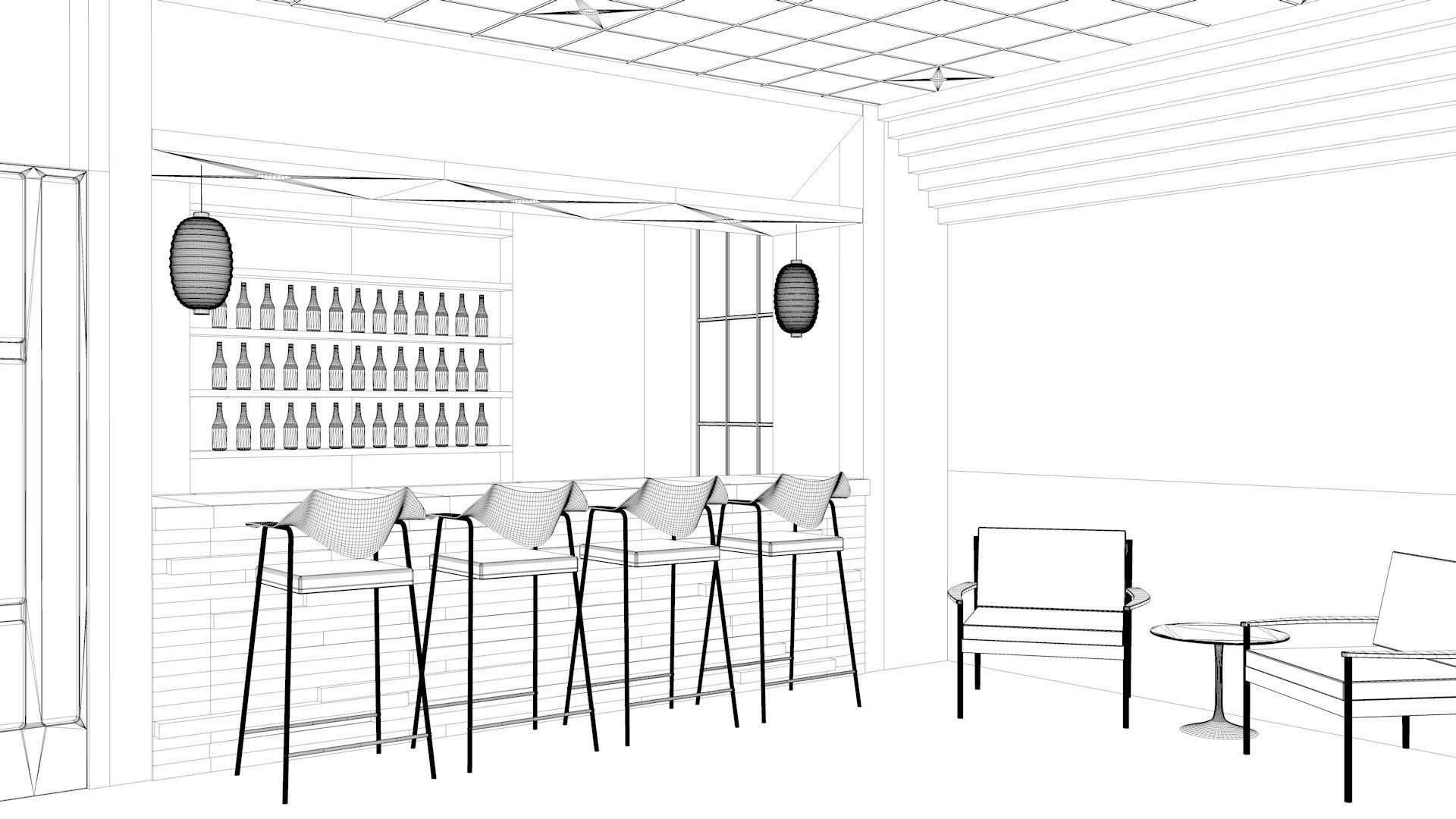 Bar Lounge Izakaya 3D model_6