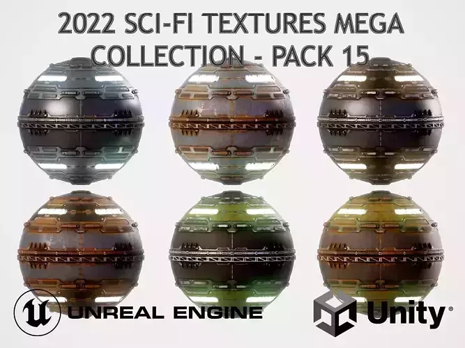 PBR Sci-Fi Texture Pack 15 Low-poly 3D model