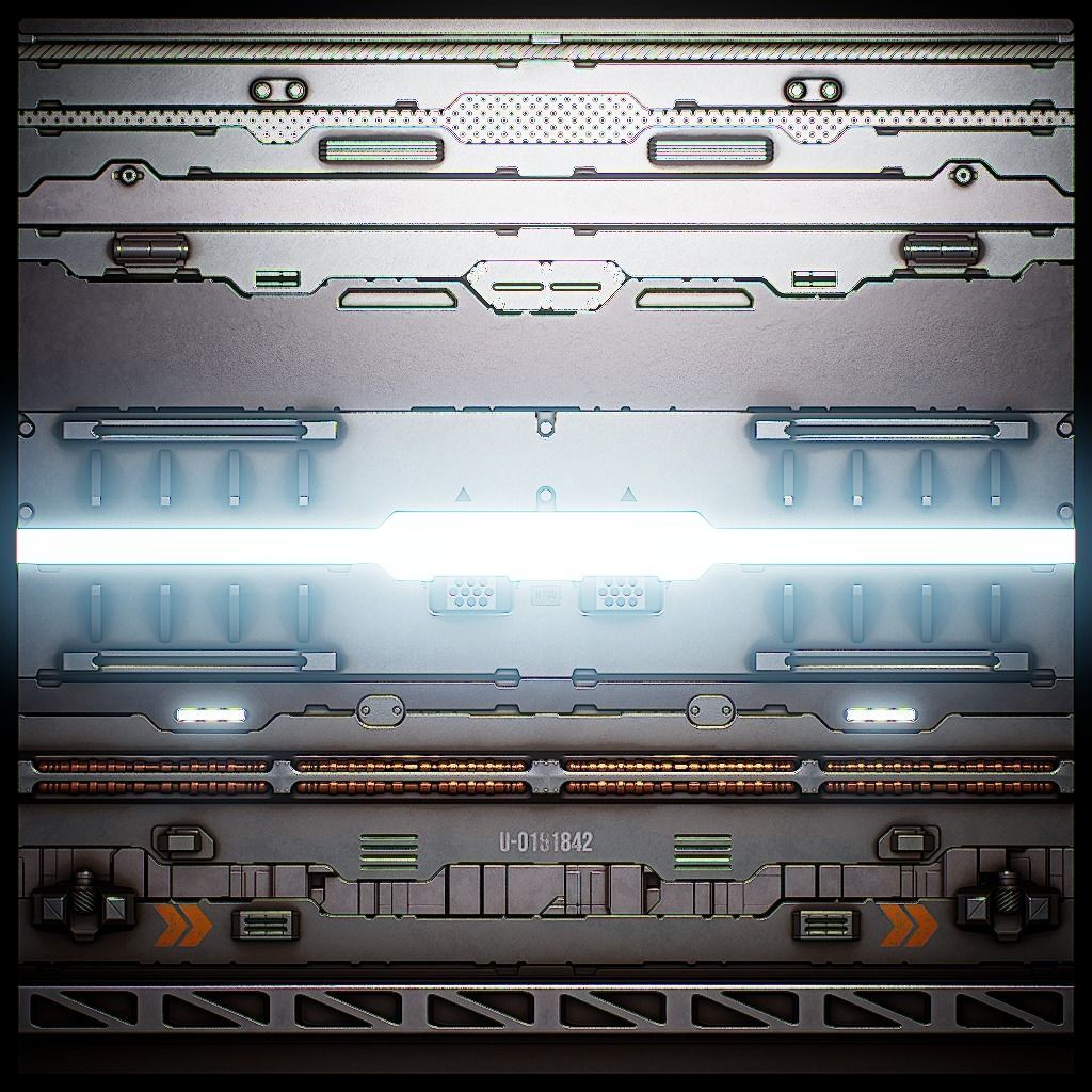 PBR Sci-Fi Texture Pack 16 Low-poly 3D model_8