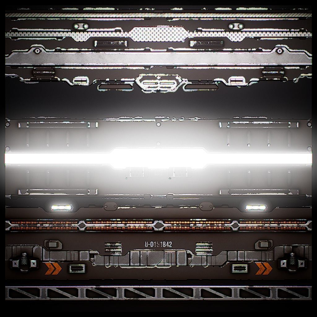 PBR Sci-Fi Texture Pack 16 Low-poly 3D model_2