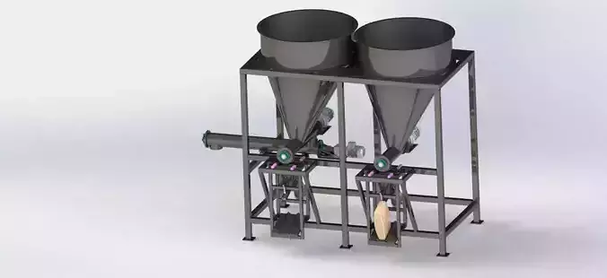 KRAFT BAG BIG BAG WEIGHING PACKAGING MACHINE  3D model