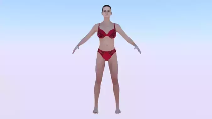 A Woman in a Bikini 011 Low-poly 3D model