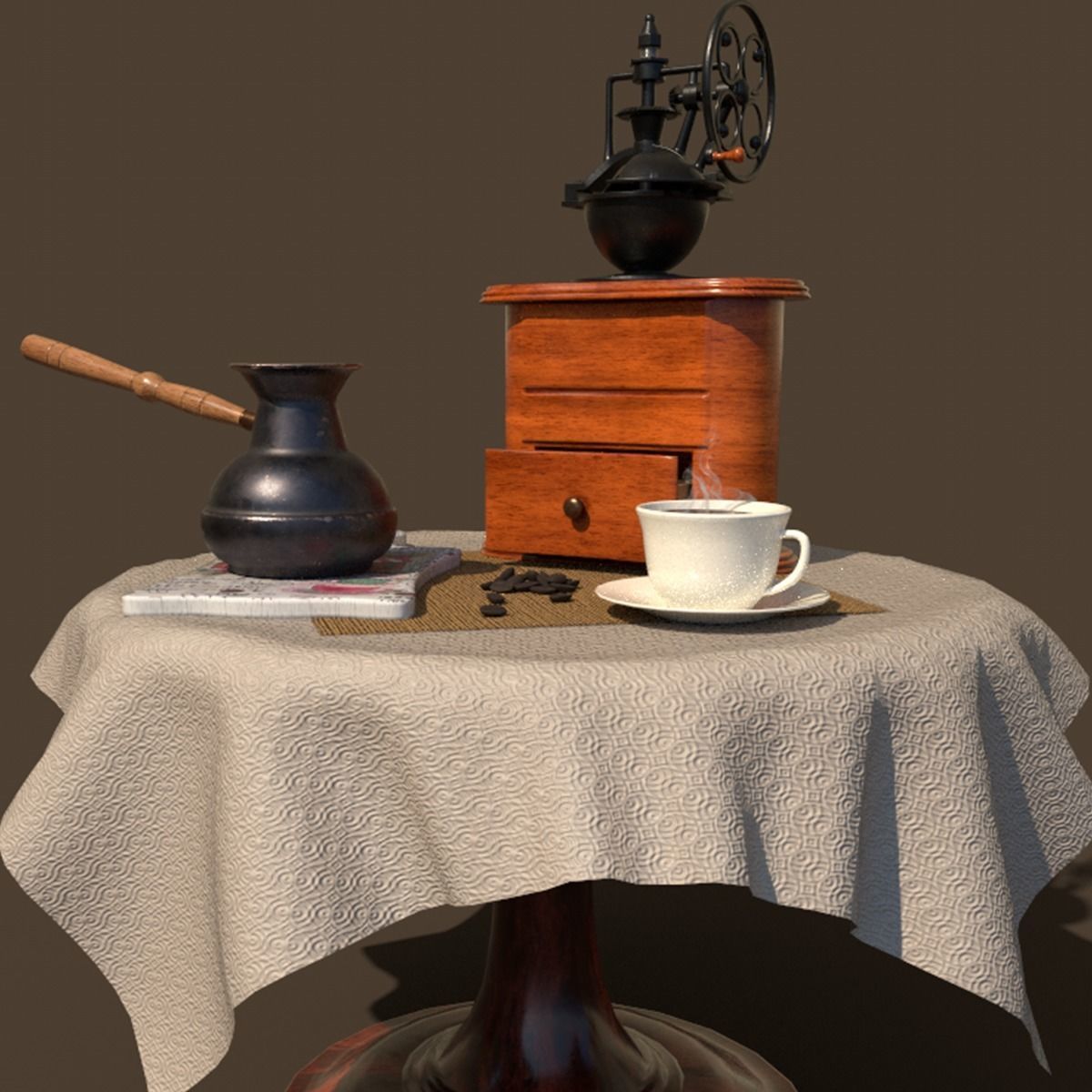 Coffee grinder Low-poly 3D model_3