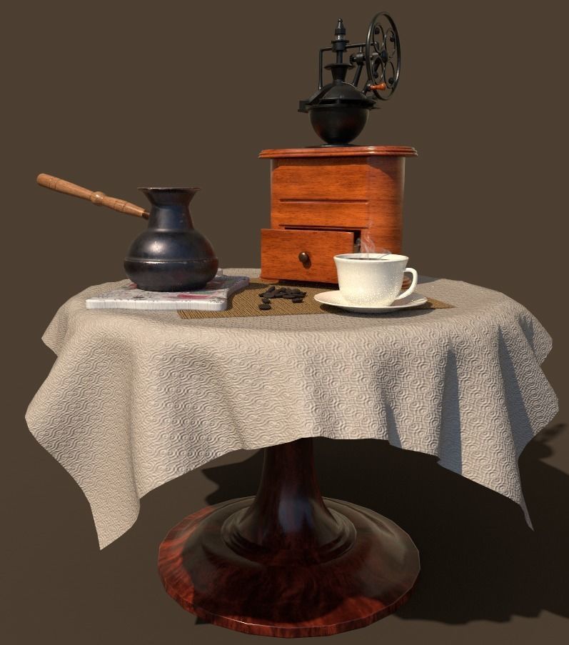 Coffee grinder Low-poly 3D model_9