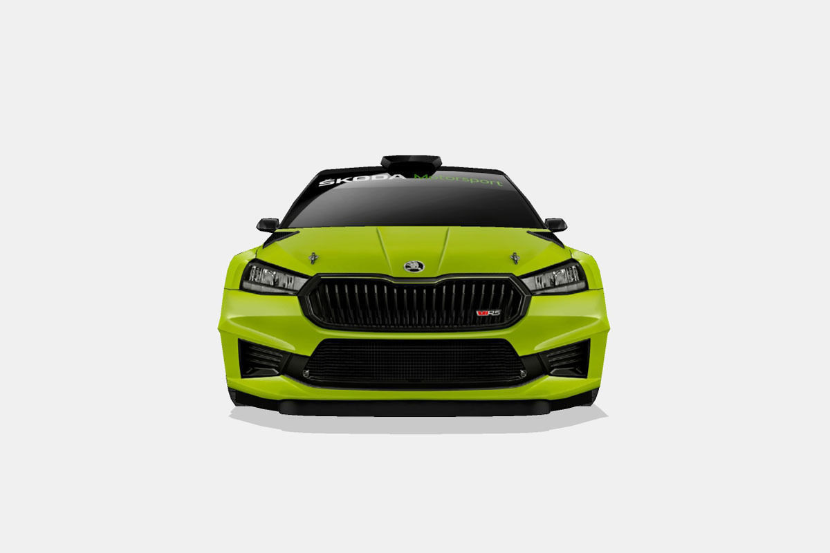 Skoda Fabia RS Rally2 2023 Low-poly 3D model_3