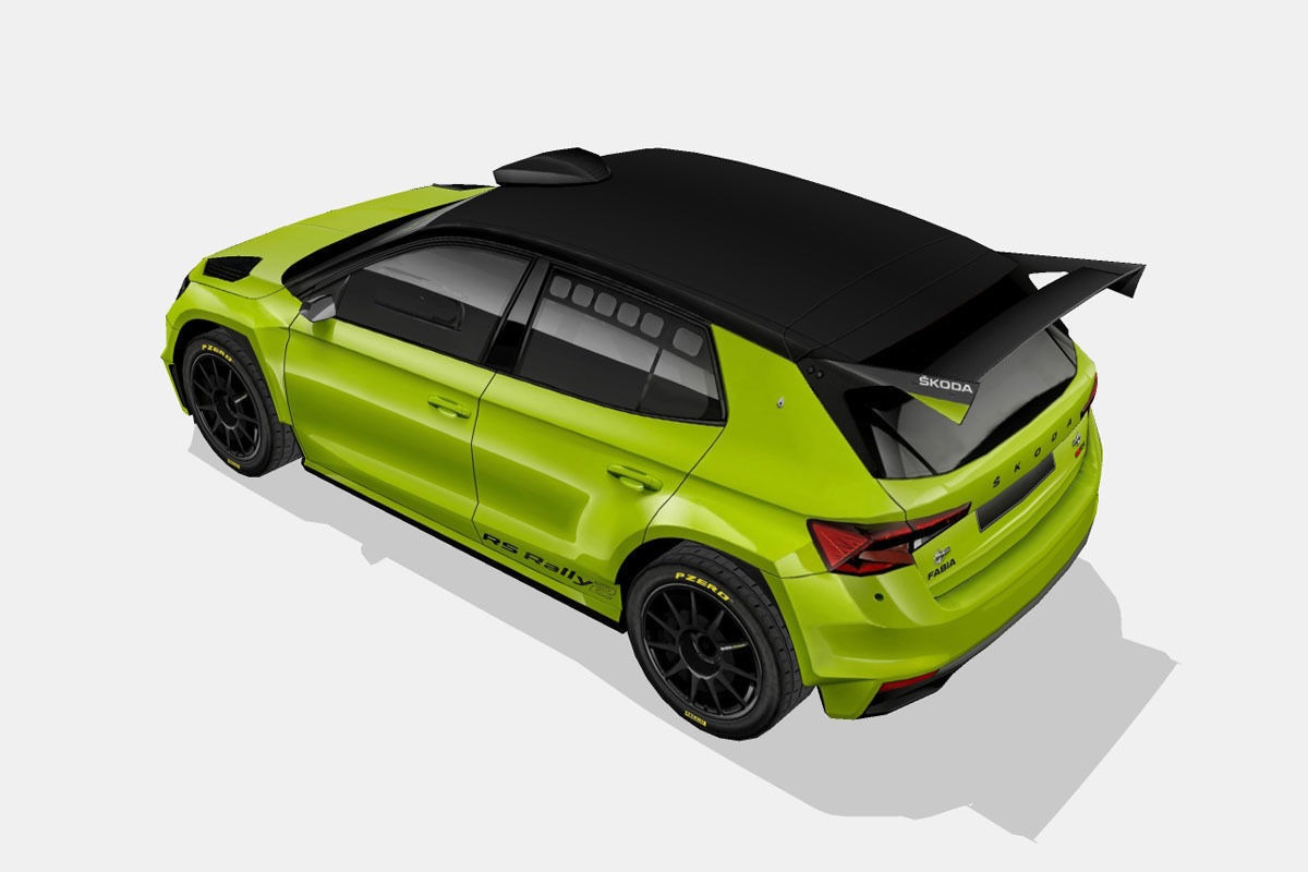 Skoda Fabia RS Rally2 2023 Low-poly 3D model_7