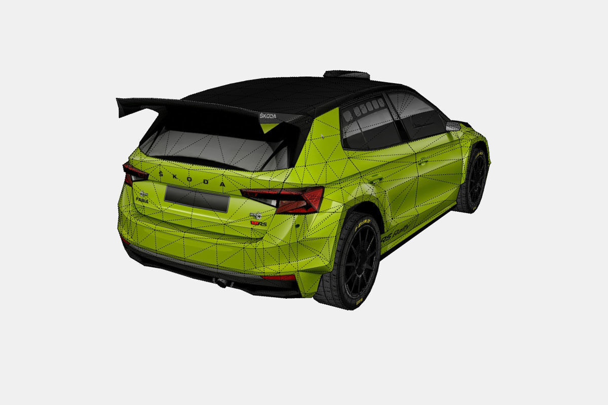 Skoda Fabia RS Rally2 2023 Low-poly 3D model_17