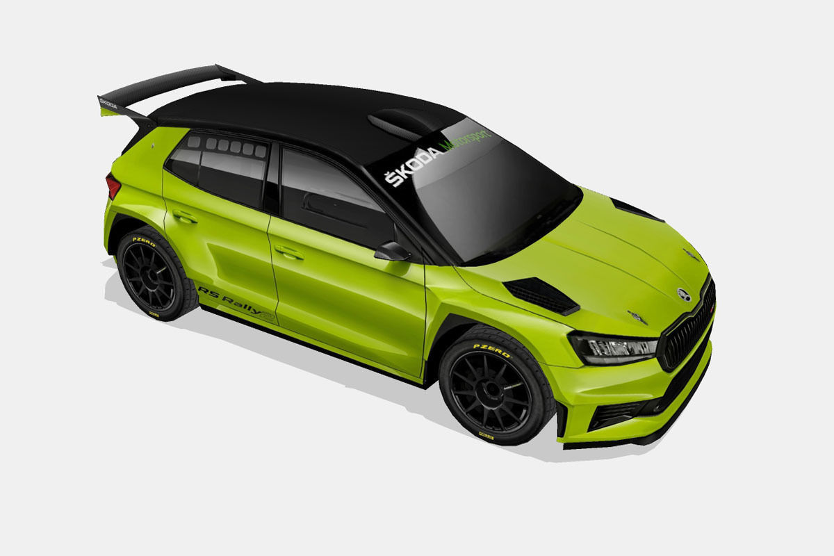 Skoda Fabia RS Rally2 2023 Low-poly 3D model_14