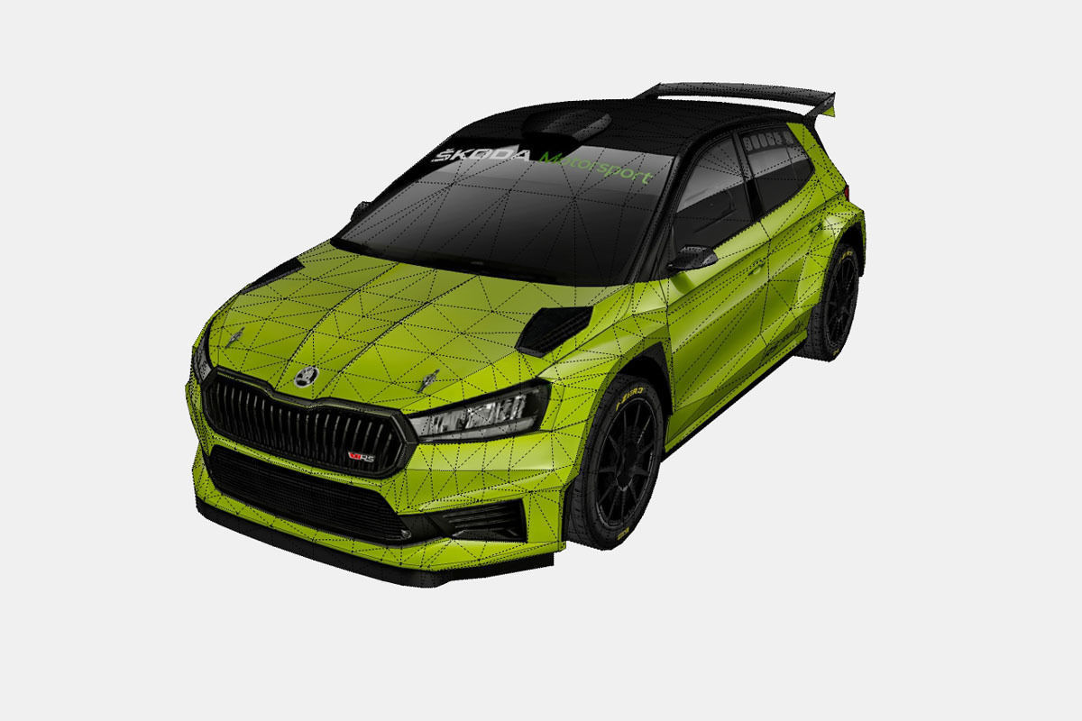 Skoda Fabia RS Rally2 2023 Low-poly 3D model_16