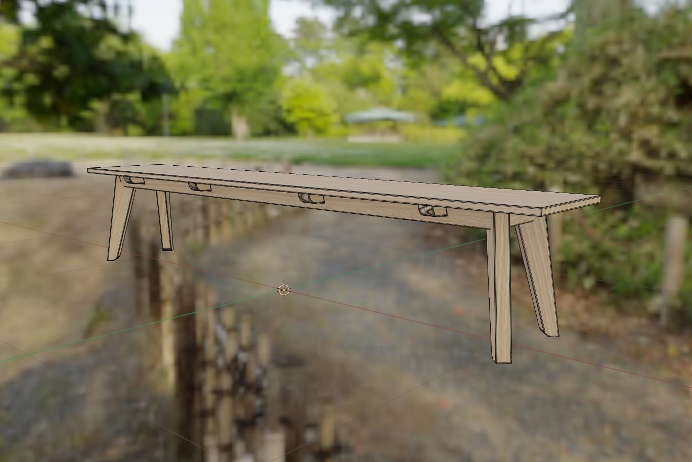 exterior chair Low-poly 3D model_2