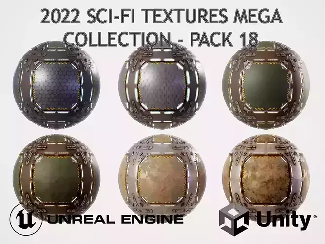 PBR Sci-Fi Texture Pack 18 Low-poly 3D model