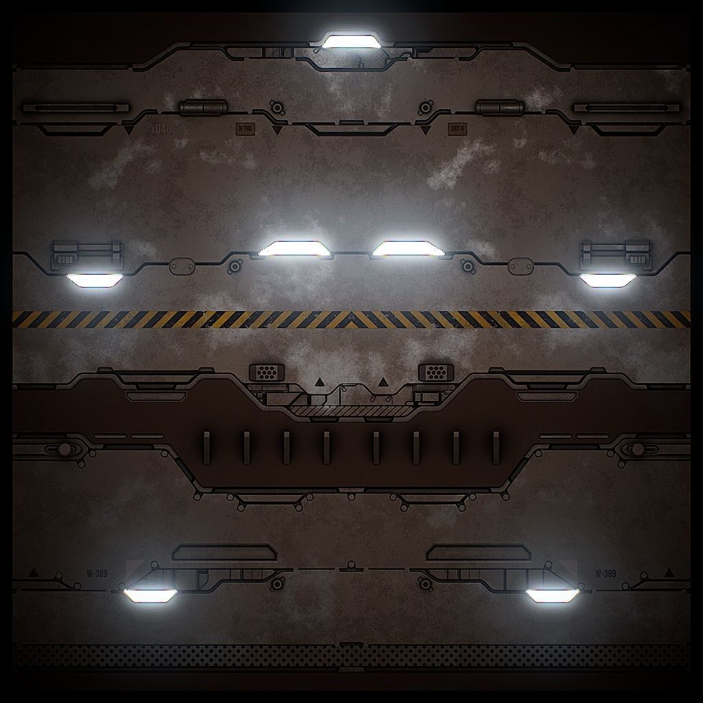 PBR Sci-Fi Texture Pack 19 Low-poly 3D model_2