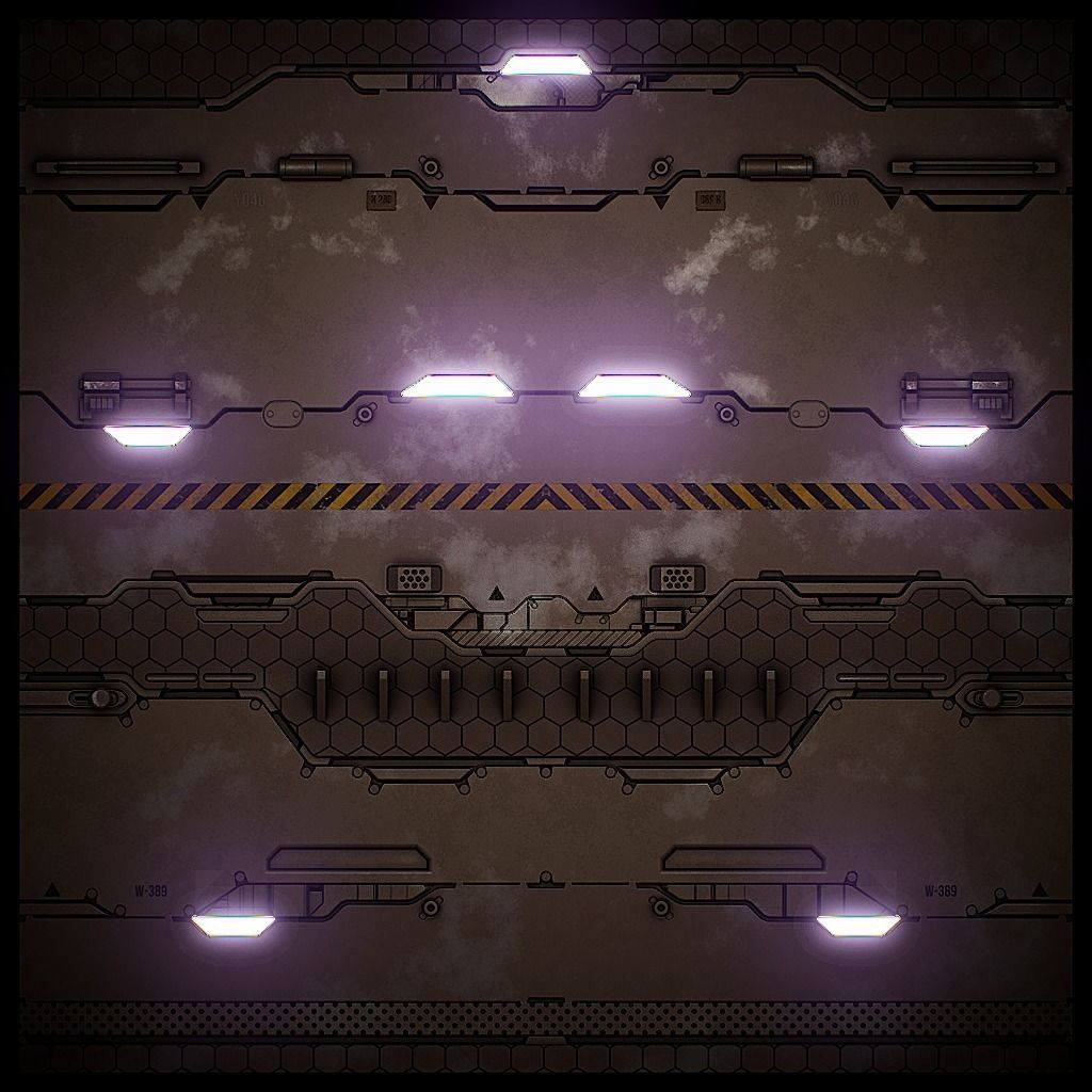 PBR Sci-Fi Texture Pack 19 Low-poly 3D model_14