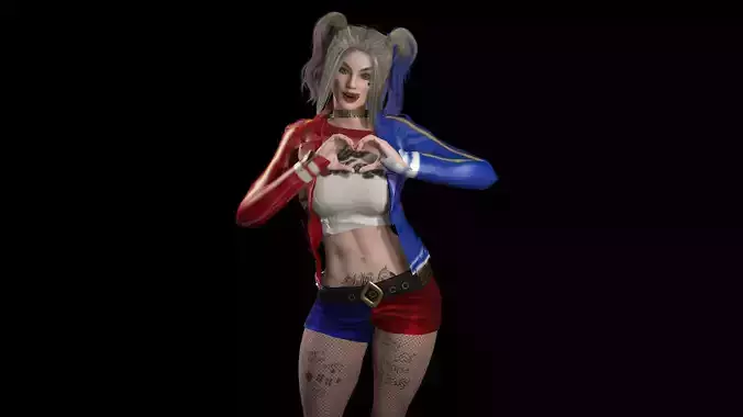Harley Quinn Low-poly 3D model