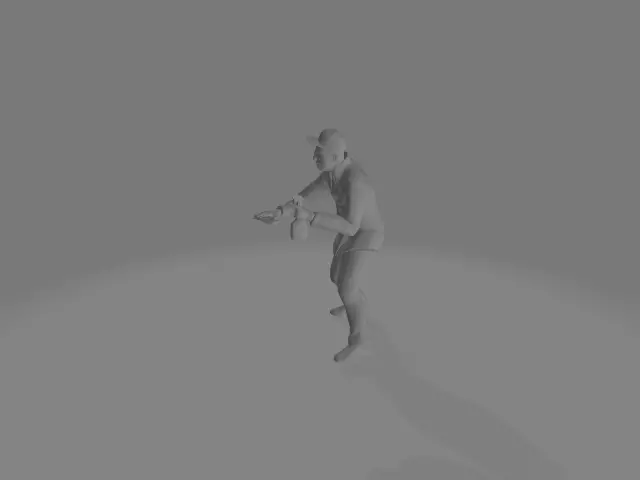 AUTO-WASH man holding gun Free low-poly 3D model