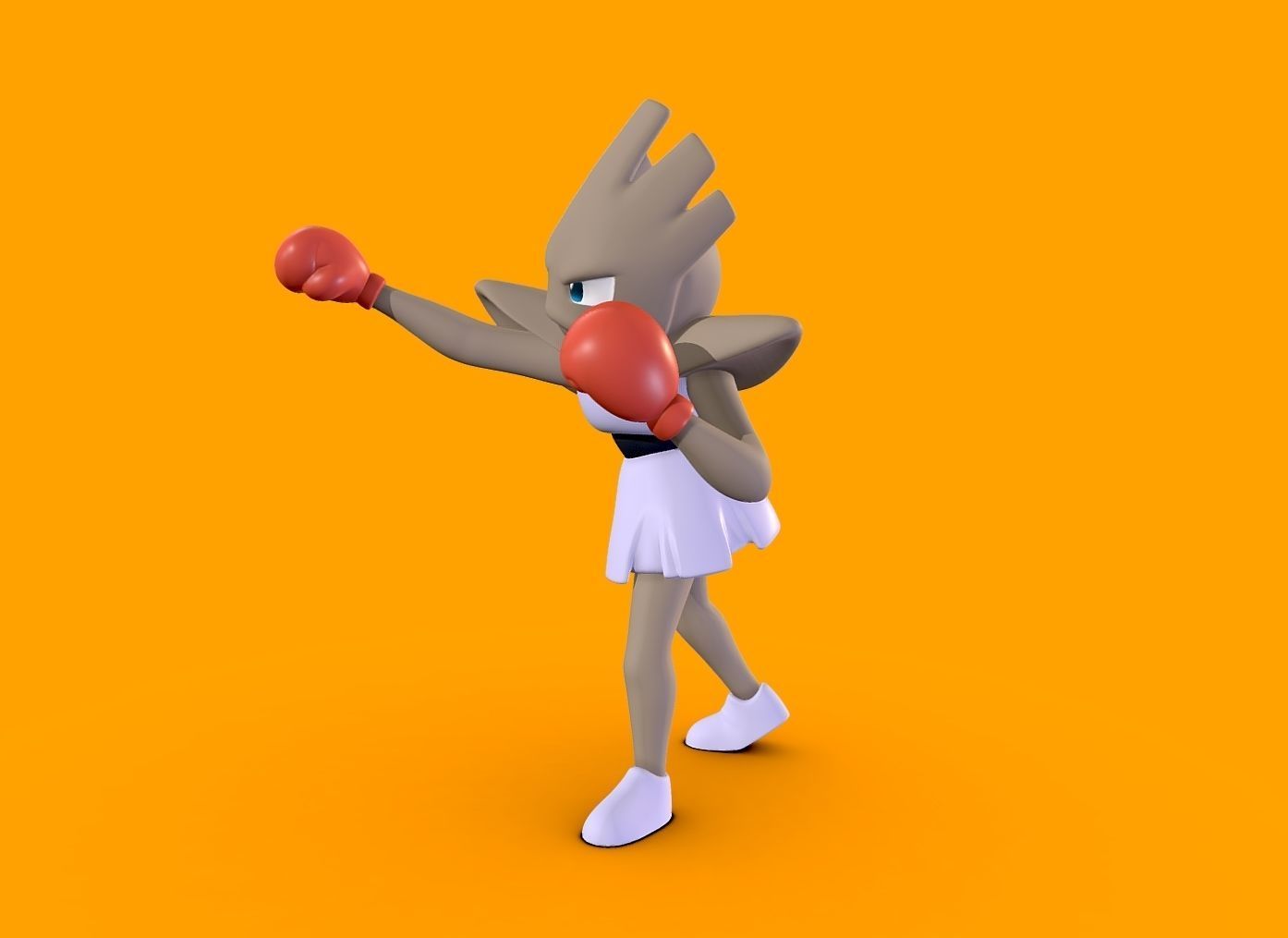 Hitmonchan - 3D print cartoon girl 3D print model_2