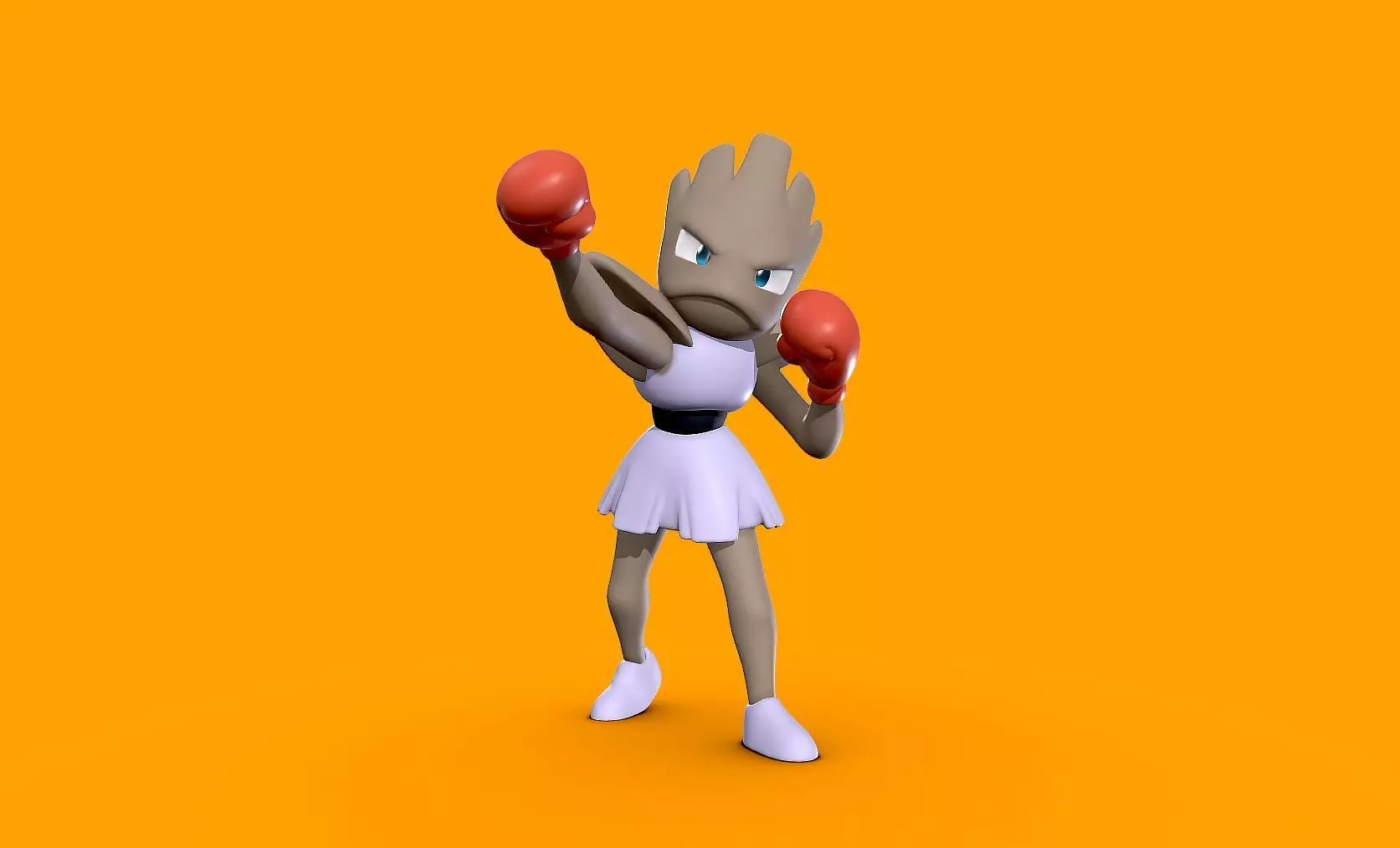 Hitmonchan - 3D print cartoon girl 3D print model_0