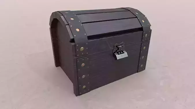Chest Low-Poly Gameready PBR model treasure