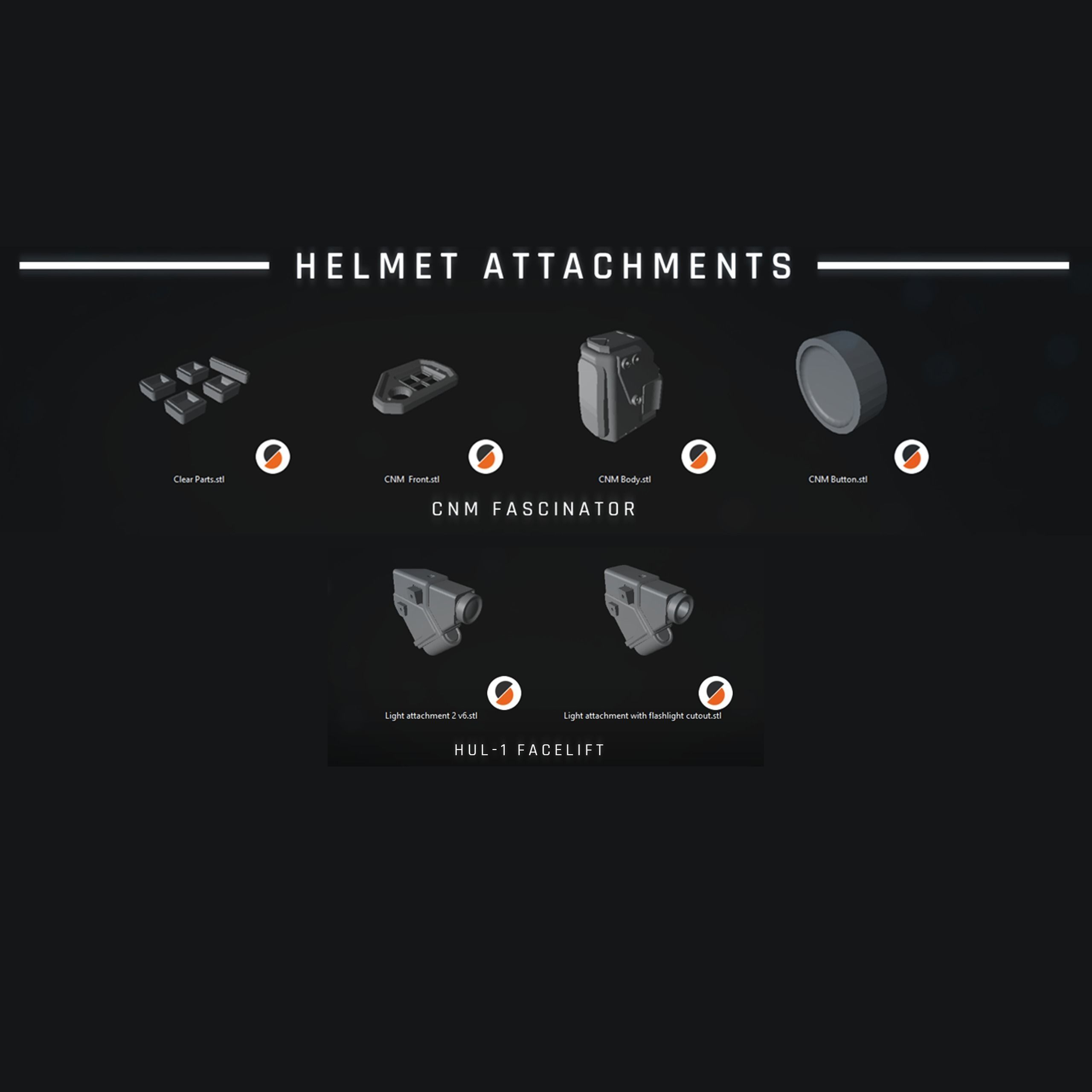 Mark VII Helmet Attachments  CNM Fascinator and HUL-1  3D print model_6