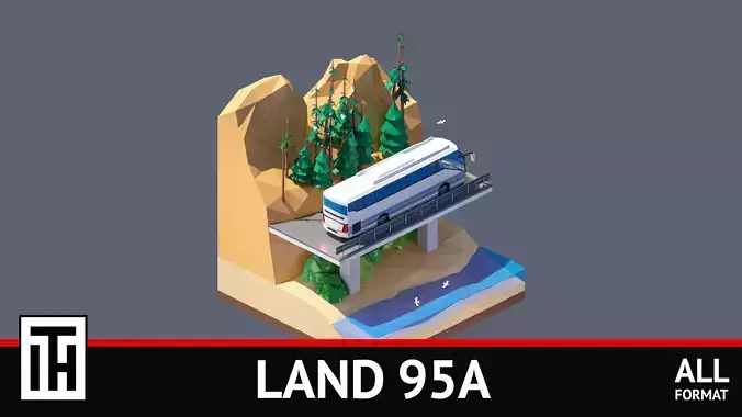 land 95A Low-poly 3D model