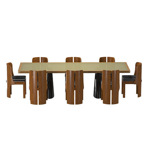 N 341 - 172  DINING CHAIR TABLE BY RUEMMLER 3D model 5