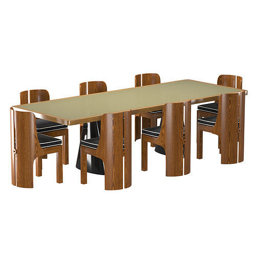 N 341 - 172  DINING CHAIR TABLE BY RUEMMLER 3D model 2