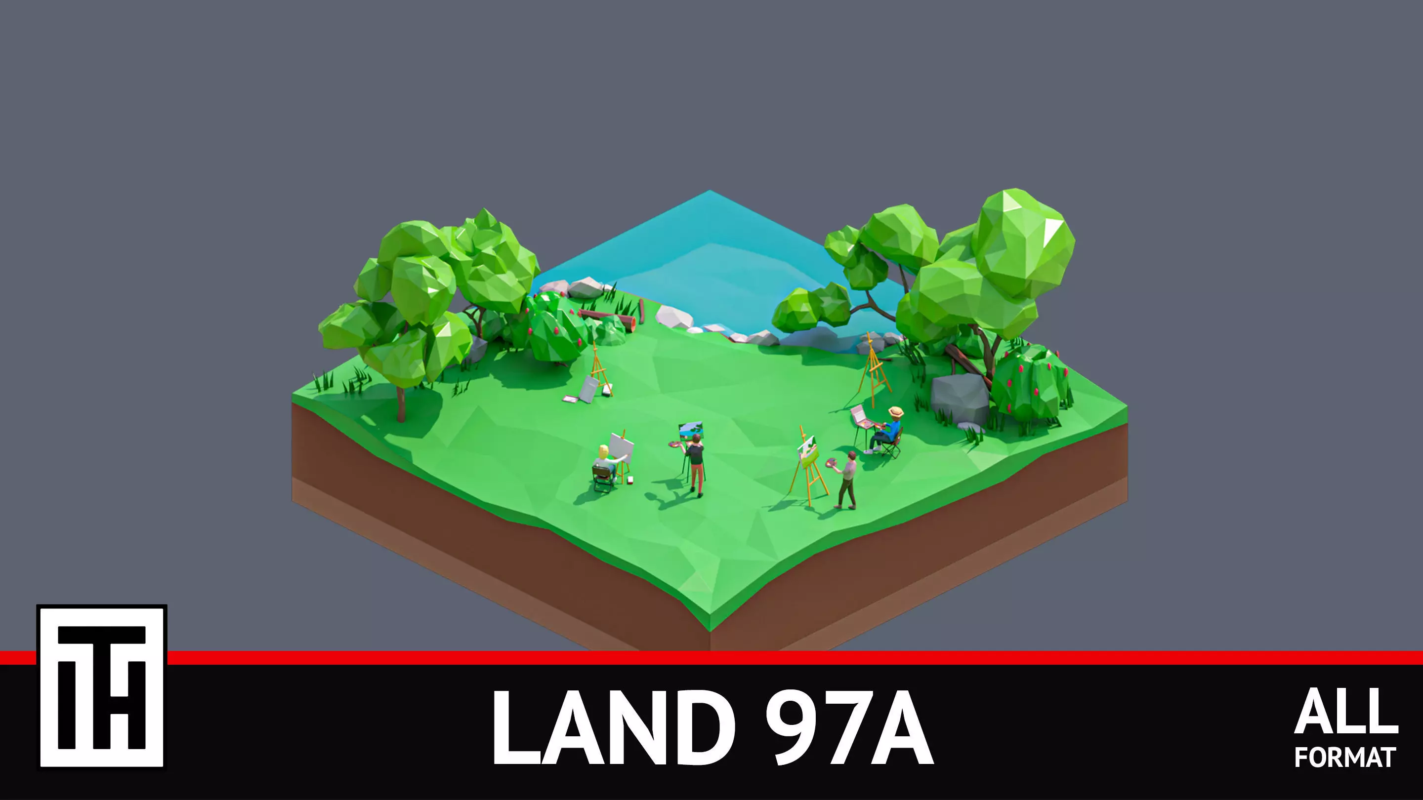 land 97A Low-poly 3D model_0