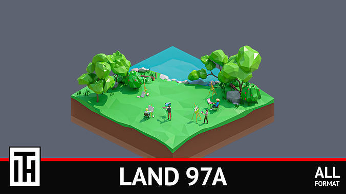 land 97A Low-poly 3D model