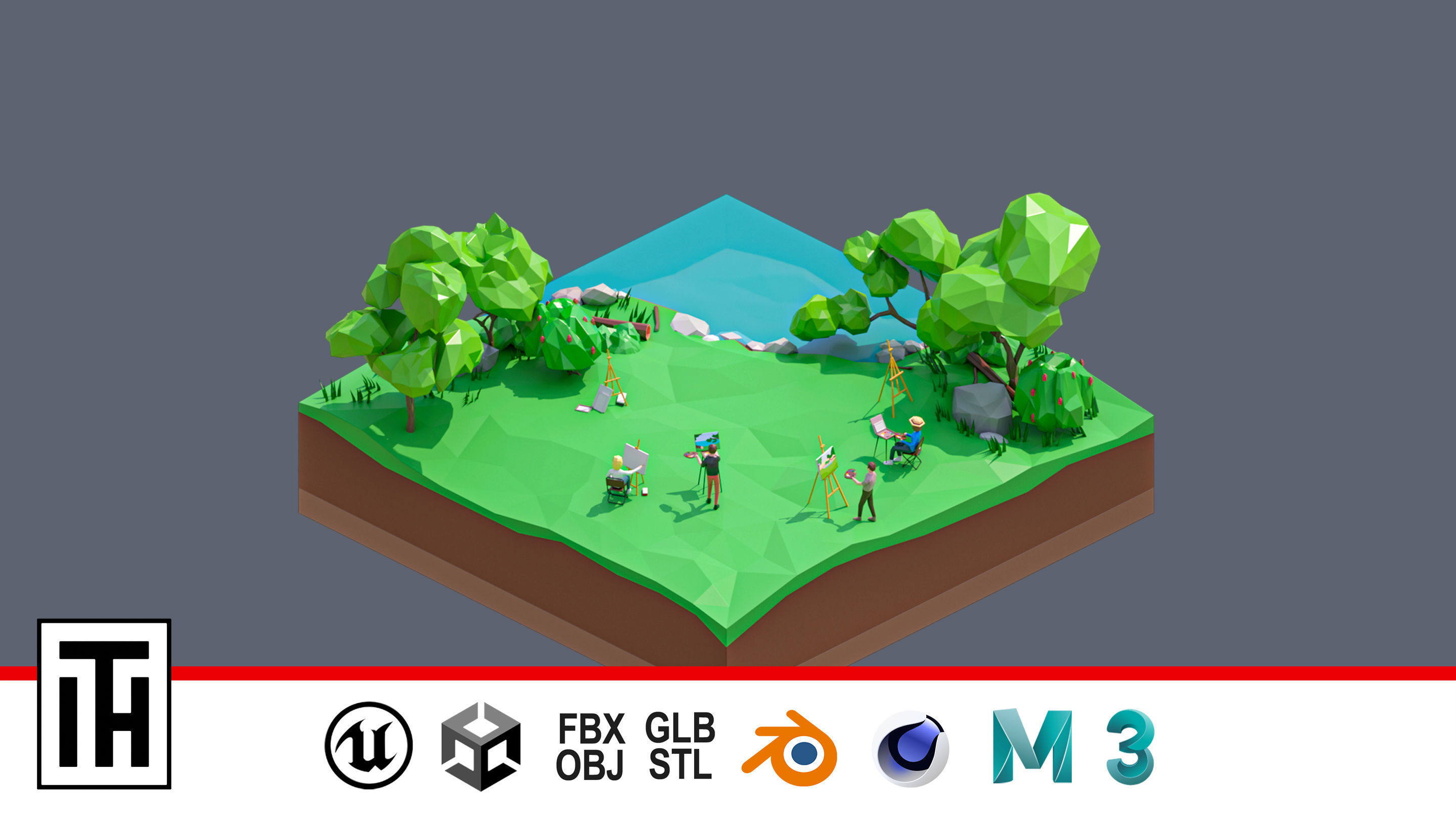 land 97A Low-poly 3D model_1